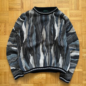 Vintage Tundra Canada 3D Knit Sweater Size Large Coogi style